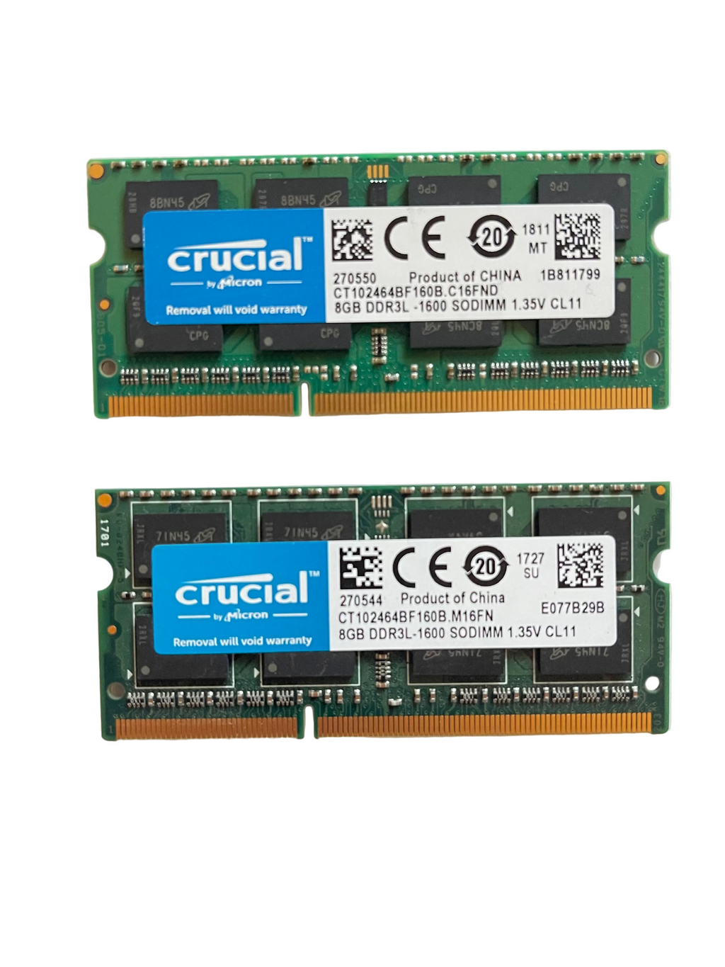 Crucial 16GB Kit (2x8GB) DDR3L 1600 SODIMM Laptop Arbeitsspeicher PC3L-12800